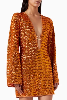oseree orange dress Lumire beach dress in orange - Oseree