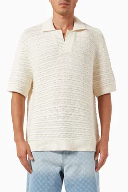 Buy Daily Paper Neutral Jabir Polo Sweater in Crochet knit For Men Online Ounass Oman