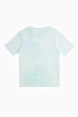 Buy Kith Blue Tie dye T shirt in Cotton For Kids Online Ounass Oman
