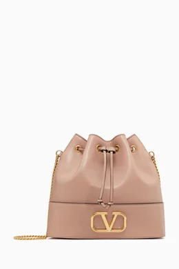 Buy Valentino Garavani Pink Valentino Garavani VLogo Signature Mini Bucket Bag in Nappa Leather For Women Online Ounass Oman