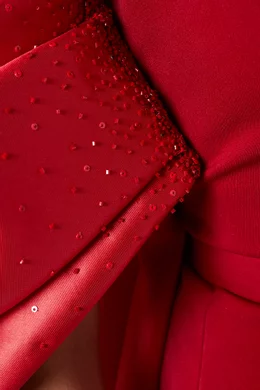 Buy ILLUSTRELLA Red Carnation Halter Dress in Stretch-crepe For Women  Online | Ounass Oman