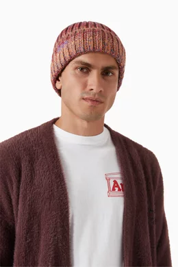 Buy Aries Multicolour Space Dye Beanie in Rib Knit For Men Online
