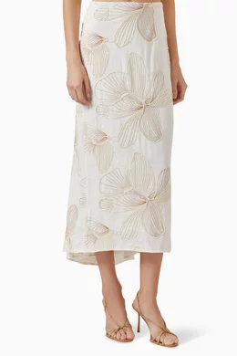 White maxi skirt queen cheap