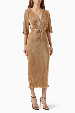 never fully dressed gold plisse dress Never Fully Dressed main image 0