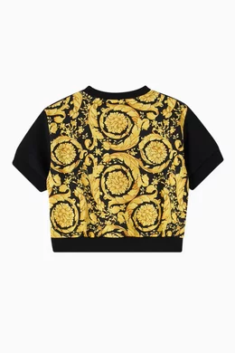 Buy Versace Multicolour Barocco print Sweatshirt in Cotton Fleece For Girls Online Ounass Oman
