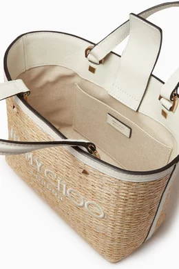 Buy Jimmy Choo Brown Mini Marli Tote in Raffia For Women Online