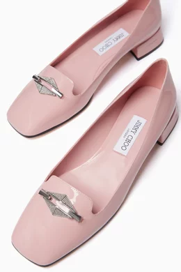 Buy Jimmy Choo Pink Ravi Crystal-embellished Pumps in Patent
