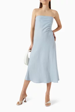 knee length dresses for ladies Enza Costa Bias Linen Midi Skirt