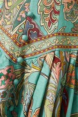 Buy ALEMAIS Blue Franca Midi Dress in Linen For Women Online | Ounass Oman