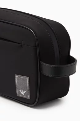 Buy Emporio Armani Black Logo Toiletry Bag in Nylon For Men Online Ounass Oman