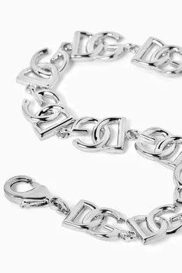 Buy Dolce & Gabbana Silver DG Logo Bracelet in Metal For Men
