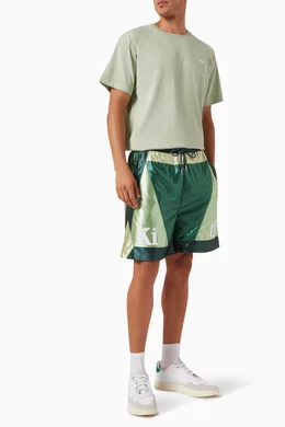 Buy Kith Green Turbo Shorts in Faille Jersey For Men Online