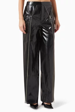 Buy Rotate Birger Christensen Black Zip-detail Pants in Faux
