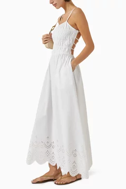 Buy Solid & Striped White Delta Midi Dress For Women Online | Ounass Oman