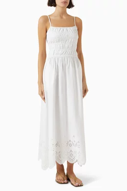 Buy Solid & Striped White Delta Midi Dress For Women Online | Ounass Oman
