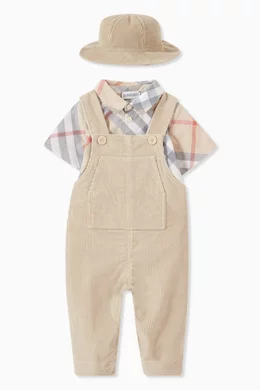 Buy Burberry Neutral Darwin Two piece Set in Cotton For Baby Boys Online Ounass Oman