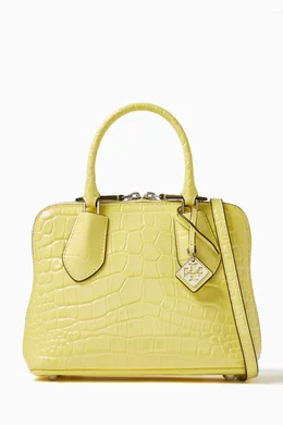 トートバッグ TORY BURCH Women Bags 168382 700 Yellow Ella Embossed Market Tote: Women's Designer Tote Bags | Tory