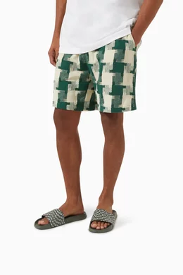 Buy Kith Green Wave Monogram Slide Sandals For Men Online
