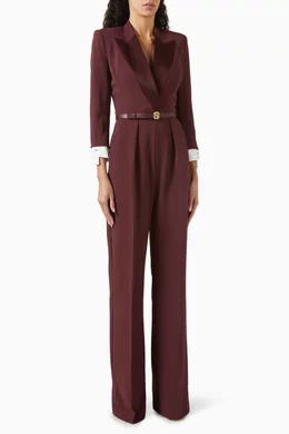 Maroon crepe full leg jumpsuit deals