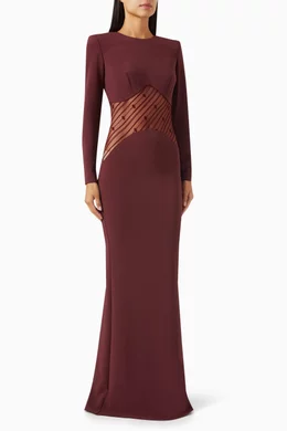 elisabetta franchi burgundy dress Elisabetta Franchi v-neck balloon-sleeve Dress | Red