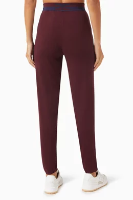 ELISABETTA FRANCHI●ロゴ入り上品ストレートシガレットパンツ PA02446E2 Elisabetta Franchi Straight Stretch Crêpe Trousers