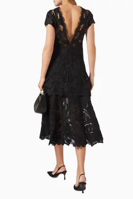 Buy Simkhai Black Laura Guipure Midi Dress in Lace For Women Online |  Ounass Oman