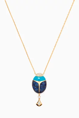 Buy Rock by GS Yellow Scarab Diamond Sapphire Necklace 18kt