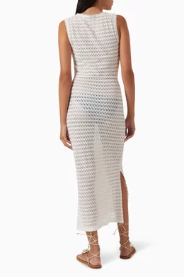Buy Melissa Odabash White Annabel Belted Dress in Crochet For Women Online  | Ounass Oman