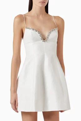 acler oakwood mini dress in ivory Acler Oakwood Embellished Mini Dress In White - 49% Off