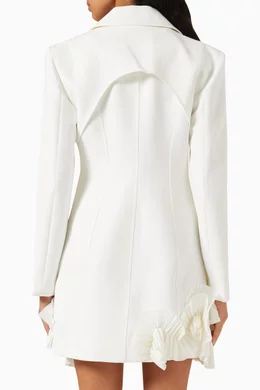 acler hampstead blazer mini dress Acler Hampstead Frilled Blazer Mini Dress, Ivory, Women's, 12, Cocktail & Party Wedding Guest Dresses Tuxedo & Blazer Dresses