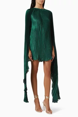 Buy L'IDEE WOMAN Green Palais Drama Pleated Mini Dress For Women Online |  Ounass Oman