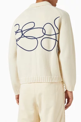 トップス 23aw arte antwerp cardigan Buy Arte Antwerp Neutral Flower Logo Cardigan in Knit For