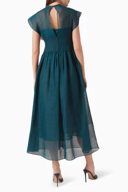 chats by c dam green dress Chats By C.Dam Moss Green Ruched JerseyKnit Midi Dress M