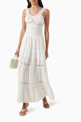 Buy Frankies Bikinis White Dakota Maxi Dress in Rayon For Women Online |  Ounass Oman