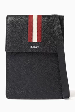 Buy Bally Black Phone Wallet Case in Grained Leather For UNISEX Online Ounass Oman