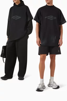 Buy Balenciaga Black Unisex 3B Stencil Oversized T-shirt in Cotton