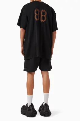 Buy Balenciaga Black Paris Moon Double Front Oversized T-shirt in
