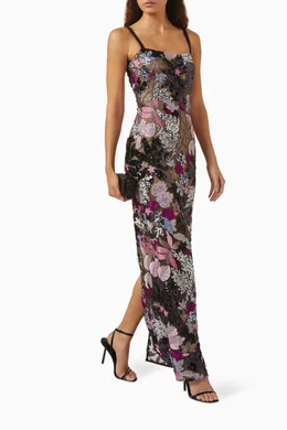 Buy Bronx and Banco Multicolour Dahlia Leona Embroidered Gown For Women  Online