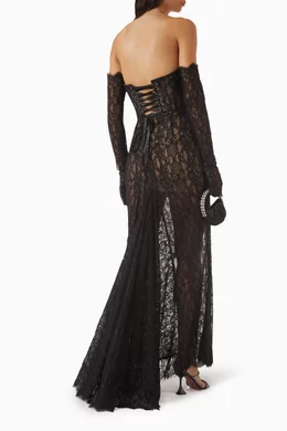 Buy Bronx and Banco Black Kiera Corset Gown in Lace For Women Online |  Ounass Oman