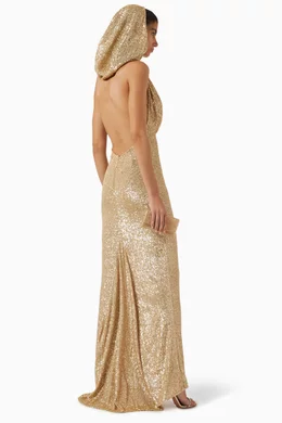 Buy Bronx and Banco Gold Iris Embellished Gown For Women Online | Ounass  Oman