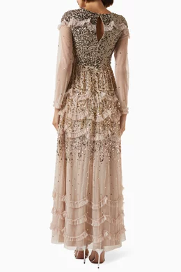 Buy Amelia Rose Pink Sequin-embellished Maxi Dress For Women