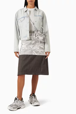 Buy Balenciaga Grey Layered Maxi Cargo Skirt in Virgin Wool