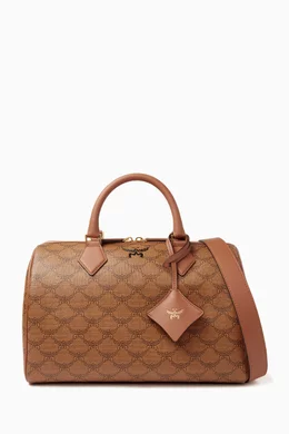 Buy MCM Brown Medium Ella Boston Bag in Lauretos Monogram Canvas Online for Women Ounass Oman