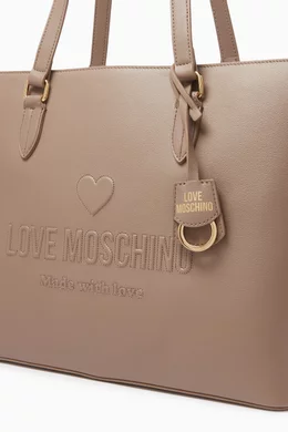 Buy Love Moschino Brown Love Embossed Tote Bag in Leather For Women Online Ounass Oman