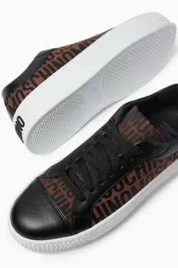スニーカー MOSCHINO BROWN LEATHER SNEAKERS Moschino cheetah-print lace-up Sneakers | Brown | FARFETCH