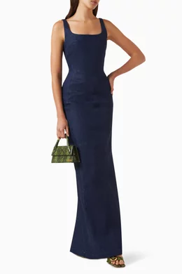 Buy Jacquemus Blue La Robe De-Nmes Spoglio Dress in Denim For Women Online  | Ounass Oman
