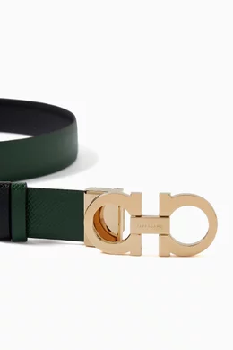 Buy Ferragamo Green Donna Reversible Belt in Calfskin Leather For Women Online Ounass Oman