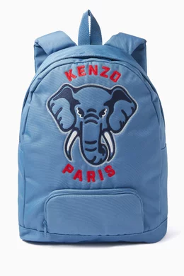 Buy KENZO KIDS Blue Embroidered elephant Backpack For Boys Online Ounass Oman