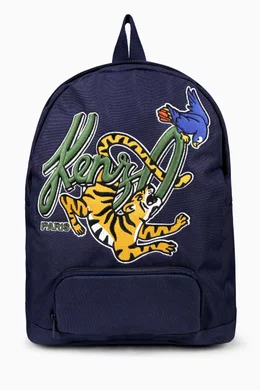 KENZO KIDS Embroidered Tiger wippy Backpack