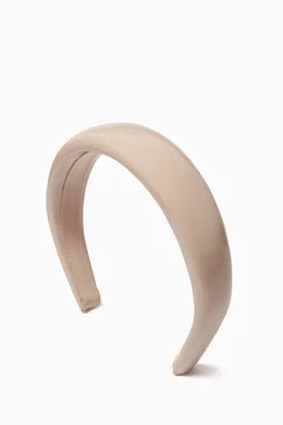 Buy Miu Miu Pink Logo Headband in Patent Leather For Women  display picture 1